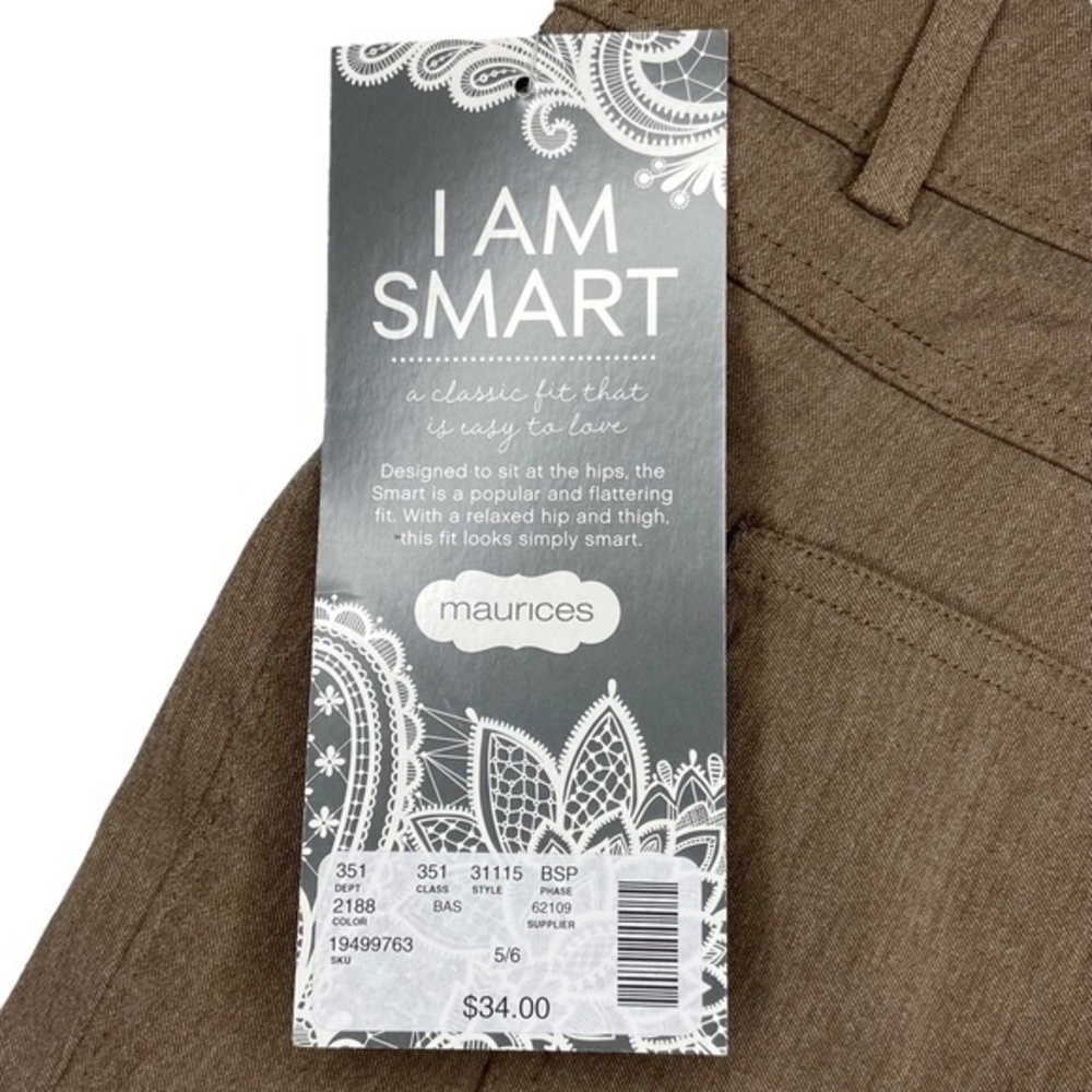 Maurices Smart Trouser Capri Pants Taupe Business Career Casual Dress Size 5 6 - Picture 15 of 16